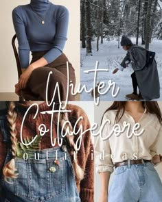 Cottagecore Aesthetic Fashion Winter, Cottage Outfits Winter, Boho Winter Dress Outfit, Fall Outfits Romantic, Fall Wardrobe Aesthetic, Casual Cottagecore Outfits Winter, Cottage Outfit Winter, Cottagecore Rainy Day Outfit