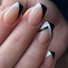 This false nails are easy to file, paint and apply. Product Information 100% New and high quality. Black And White Nail, Long Almond, Graduation Nails, Black Nail Art, Her Nails, Super Nails, White Nail, Trendy Nail Art, Almond Shaped