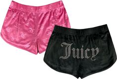 Juicy Couture Sleep Shorts Velvet 2 Piece Designer Sleepwear Set for Women | 2 Pack Sleep Shorts (Pink JC Emboss/Black, Large) at Amazon Women’s Clothing store Velvet Loungewear, Sleeping Shorts, Fleece Crafts, Designer Pajamas, Cotton Bras, Sleep Shorts, Sleepwear Sets, Lounge Shorts, Pajama Bottoms