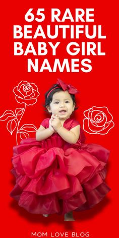 Pinterest graphic for a baby names list with rare beautiful baby girl names that are unique and uncommon for 2024. Girl Baby Names List, Cool Baby Girl Names, Vintage Baby Names, Rare Baby Names, Names For Girls