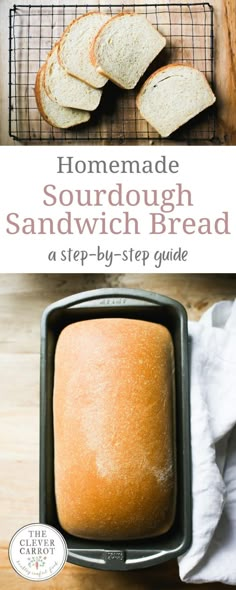 homemade sourdough sandwich bread in a loaf pan