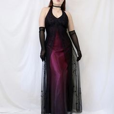 90s goth red beaded overlay prom evening dress 90s Prom Dresses, 90s Prom Dress, 90s Prom, Miranda Priestly, Prom Dress Inspo, 90s Goth, Prom Inspo