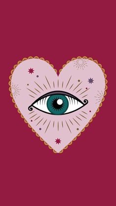 a heart with an eye and the words buttch on it in front of a pink background