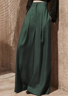 Women Blackish Green Pockets High Waist Patchwork Cotton Wide Leg Pants Fall Ada Fashion High Waisted Wide Leg Pants, High Waist Wide Leg Pants, Elegant Drapes, Leggings Casual, Pantalon Large, Y2k Streetwear, High Waisted Leggings, Wide Leg Trousers, High Waisted Pants