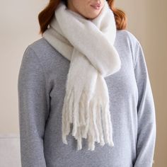 * Stylish, plain design * Soft and cosy * Suitable for adults Elevate your style with the timeless elegance of the Cream Scarf. Crafted from soft, cosy material, this scarf offers a luxurious feel against your skin. Its classic plain design makes it a versatile addition to any outfit, suitable for any occasion. Whether you're heading out for a day in the city or staying warm by the fireplace, this scarf provides the perfect balance of comfort and sophistication. Ideal for adults, it effortlessly enhances your look with its subtle charm. Cream Scarf Outfit, Cream Scarf, By The Fireplace, Cute Scarfs, Scarf Outfit, The Fireplace, The Cream, Ski Trip, Plain Design