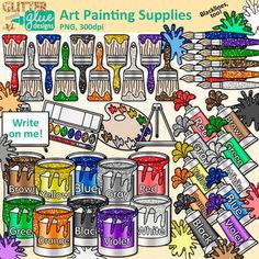 an image of paint brushes and other items for art teachers to use in the classroom