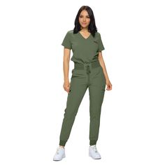 PRICES MAY VARY. PETITE AND REGULAR SIZING- Fit is important, go with Monarch scrub sets for the size that fits YOU. Refer to our size chart for the perfect fit scrubs! PREMIUM STRETCH- Our Poly/Spandex blend scrub set is crafted from a high-quality blend of stretch fabric, ensuring durability, flexibility, and all-day comfort. TUCK-IN SCRUB TOP- Keep it simple and clean with this one pocket tuckable top for a modern, professional look. MODERN RELAXED FIT JOGGER PANTS- Featuring a soft-ribbed wa Scrub Uniform Ideas, Nurse Attire, Massage Therapist Outfit, Cute Scrubs Outfits, Scrubs Uniform Cute, Therapist Outfit, Teal Scrubs, Jean Jacket Design