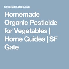 the text reads homemade organic pesticide for vegetables / home guides / ssf gate