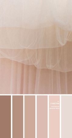 the color scheme for this wedding dress is pale pink and beige, with white tulle