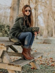 Brown Boot Outfits Winter, Brown Lace Up Boots Outfit Fall, Heeled Combat Boot Outfits, Army Green Combat Boots Outfit, Tan Heeled Boots Outfit, Heeled Combat Boots Outfit Fall, Brown Winter Boots Outfit, Combat Boots With Heels Outfit, Brown Combat Boots Outfit Winter