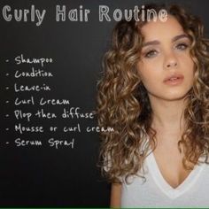 Hair Curly Style, Girly Hair, Wavy Hairstyles, Fun Hair, Curly Girl Method, Curl Cream, Hair Help, Curly Hair Routine