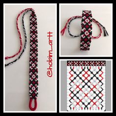 an image of a red and black lanyard that is made out of fabric with scissors