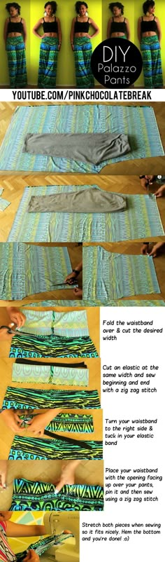 the instructions for how to make an african print skirt with different colors and patterns on it