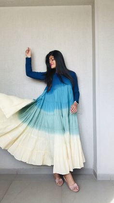 Ombre Indian Dress, Ombre Dye Kurtis, Ombre Kurtis, Ombre Colour Dress, Ombre Anarkali Suit, Tie Dye Outfits Indian, Ombre Dress Indian, Kurtis Indian, Ombre Tie Dye