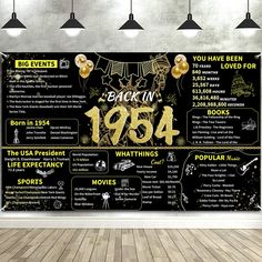 a black and gold birthday party poster with the year 1994 written in gold on it