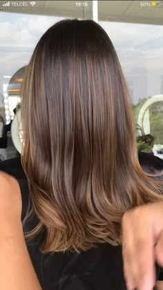 Saddle Balayage, Beige Gold Highlights, Balayage Straight Brown Hair, Balayage Straight Hair Black, Almond Color Hair, Gold Brown Hair With Highlights, Caramel Balayage For Dark Brown Hair, Warm Brown Balayage Straight Hair, Honey Brown Balayage Straight Hair