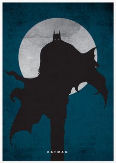 a batman poster with the moon in the background