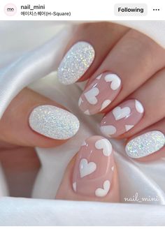 Nails Desing, Stick On Nails, Valentine's Day Nails, Valentines Nails, Artificial Nails, Nail Accessories