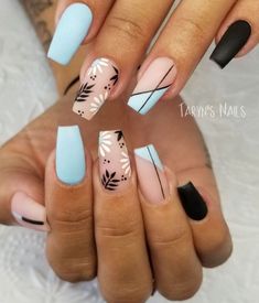 Short Coffin Nails Designs, Simple Spring Nails, Short Coffin Nails, Spring Nail Art, Summer Acrylic Nails, Short Acrylic Nails Designs, Pastel Nails, Acrylic Nails Coffin, Coffin Nails Designs