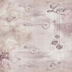 an old paper with hearts and the word love on it