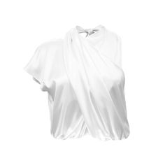 Bring confidence and elegance with an asymmetrical silk crop top. Crafted from 6A grade mulberry silk, the top offers an unmatched soothing feel against your skin, and the double-sided technique ensures both a luxurious appearance and modesty. The artful cross ruching on the front flatters any body shape, while the asymmetrical cut brings a modern edge to the classic silk top, making it a versatile choice for various occasions. The adjustable bow-tie straps at the back allow you to customize the fit, ensuring comfort and confidence with every wear. A timeless piece designed for those who dress with unapologetic confidence. Designed and made in Lithuania and Germany with great love and care. Composition: -95 % 22 mm washable mulberry silk with 6a grade -5% elastane for added comfort when mo Elegant Draped White Blouse, Elegant White Draped Blouse, Elegant White Blouse With Asymmetrical Neckline, Feminine Evening Tops With Asymmetrical Neckline, Feminine Asymmetrical Neckline Top For Evening, Chic Draped Satin Top, Draped Satin Top For Evening, Evening Draped Satin Top, Elegant Cropped Silk Tops