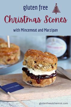 gluten free christmas scones with mincemeat and marzipan