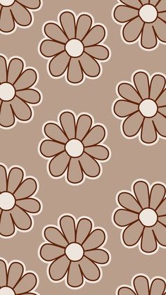 a brown and white flower pattern is shown