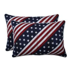 two pillows with stars and stripes on them