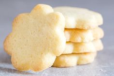 a stack of shortbread cookies sitting on top of each other