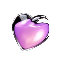 a purple heart shaped object is shown in this artistic drawing, it appears to be an apple