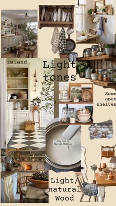 a collage of photos showing different types of kitchen decor