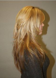 Lots of layers in back - adds body & will help to hide cowlick when worn straight Disconnected Layers, Hair Color And Cut, Long Layered Hair, Cut My Hair, Hair Stuff, Hair Inspo Color, Long Hair Cuts, Great Hair, Aesthetic Hair