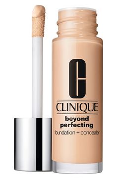 Clinique 'Beyond Perfecting' Foundation + Concealer available at #Nordstrom Clinique Concealer, Clinique Beyond Perfecting Foundation, Clinique Foundation, Full Coverage Makeup, Clinique Cosmetics, Make Up Foundation, Redhead Makeup, Clinique Makeup, Makeup Tricks