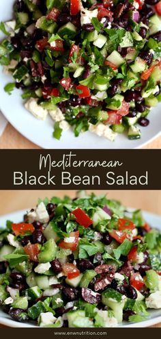 this mediterranean black bean salad is the perfect side dish for any meal