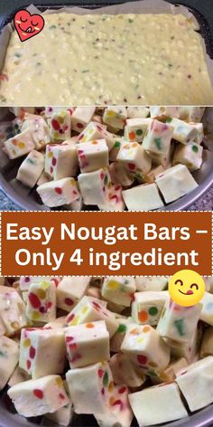 easy nougat bars - only 4 ingredients to make them look like marshmallows