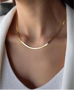 Flat Herringbone Necklace, Snake Gold Necklace, Flat Snake Chain Necklace Gold, Snake Necklaces, Snake Chain Gold, Flat Chain Necklace, Etsy Necklace, Necklace Snake Chain, Flat Snake Chain