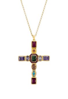 Introducing the Santa Maria Extra Large Gemstone Cross Pendant, a beautiful and unique piece that is sure to add a touch of elegance to any outfit. Whether you're dressing up for a special occasion or just adding a finishing touch to your everyday look, this exquisite pendant is the perfect way to add a little bit of luxury to your life. The cross pendant has a powerful and meaningful symbolism for many people, representing faith. For centuries it has been used as a symbol of faith, hope, courag Gold Baroque, Gold Cross Pendant, Gold Cufflinks, Writing Gifts, Pretty Jewelry, Small Earrings Studs, Turquoise Howlite, Wire Wrapped Necklace, Cross Jewelry