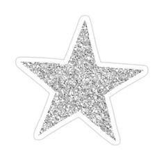 a silver glitter star sticker on a white background