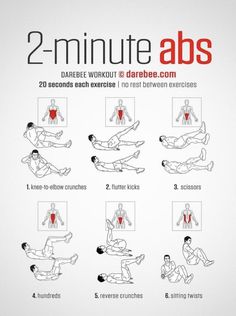 an exercise poster showing how to use the 2 minute abs