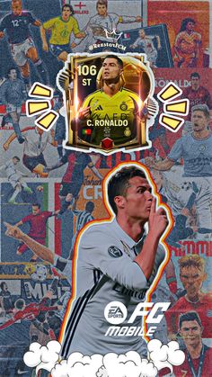 the back side of a soccer card with an image of cristianoo on it