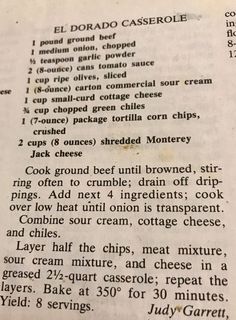 the ingredients for a recipe are shown in an open book