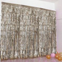 8ft Champagne Metallic Tinsel Foil Fringe Doorway Curtain Party Backdrop Foil Fringe Curtain, Foil Curtain, Fringe Backdrops, Curtain Backdrops, Doorway Curtain, Curtain Fringe, Rose Gold Party, Event Backdrop, Gold Fringe