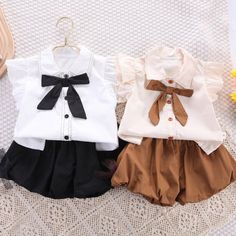 Baby Kid Toddler Girl Casual Bowknot Short Sleeve Shirt+Pants Outfit Clothes Set | eBay Summer Cotton School Sets, Summer School Cotton Sets, Cotton School Uniform Sets, Cute Cotton Sets With Bow, Cute Cotton Sets With Bow Detail, Cute Summer Sets With Bow Detail, Cute Summer Sets With Bow, Summer School Uniform Cotton Bottoms, Spring Cotton School Uniform Tops