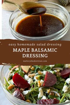 homemade salad dressing made with maple balsamic dressing