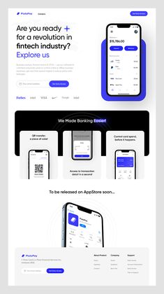 the landing page for an app that is designed to look like it has multiple screens