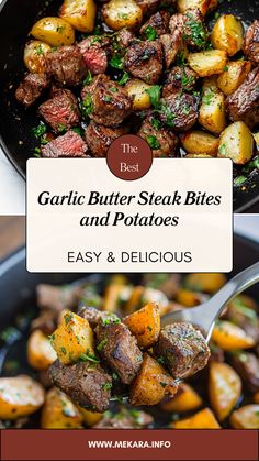 the best garlic butter steak bites and potatoes