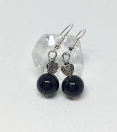 Black onyx earrings black onyx jewelry black silver heart Jewlery Earrings, Black Stone Earrings, Mid Century Earrings, Celtic Knot Jewelry, Black Onyx Jewelry, Black Onyx Earrings, Semiprecious Stone Jewelry, Silver Heart Earrings, Onyx Jewelry