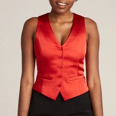 Make a bold statement with the Women's Red Tuxedo Vest from Little Black Tux. Perfect for adding a splash of color to your formal ensemble. Red Suit Vest, Red Vest Outfit, Tuxedo Women Suits, Prom Vest, Matilda Costume, Ladies Waistcoat, Red Waistcoat, Red Tuxedo, Tuxedo Vest