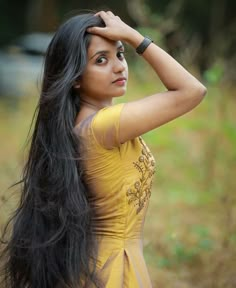 Long Indian Hair, Beautiful Black Hair, Long Black Hair, Indian Hairstyles, Desi Beauty, Long Black, Kerala, Black Hair