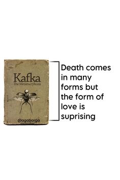 an old book with the title kafka written in black and white on it